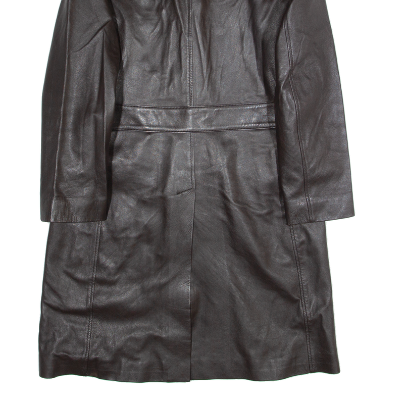 DISNEY DONALDSON Womens Trench Coat Black Leather 90s S