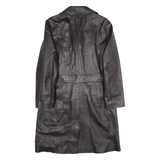 DISNEY DONALDSON Womens Trench Coat Black Leather 90s S