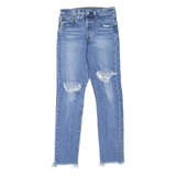 LEVI'S 501S Jeans Distressed Womens Blue Skinny Straight Stone Wash W25 L28