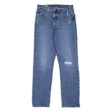 LEVI'S 501 Jeans Premium Distressed Womens Blue Regular Straight W25 L28