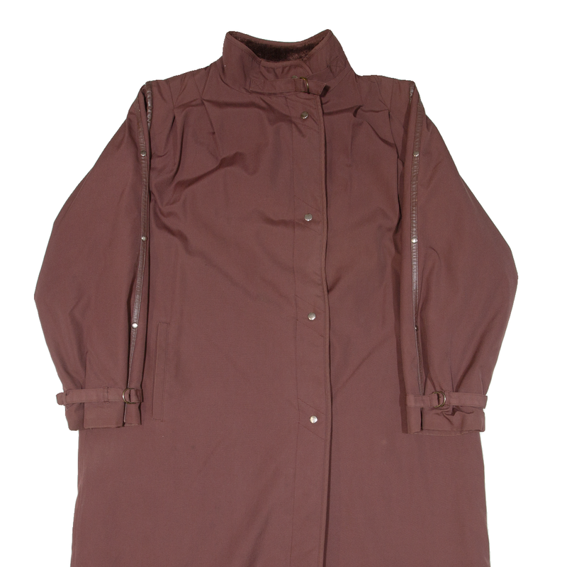 Fleece Lined Womens Overcoat Coat Maroon M