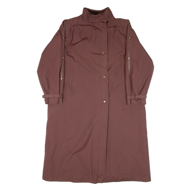 Fleece Lined Womens Overcoat Coat Maroon M