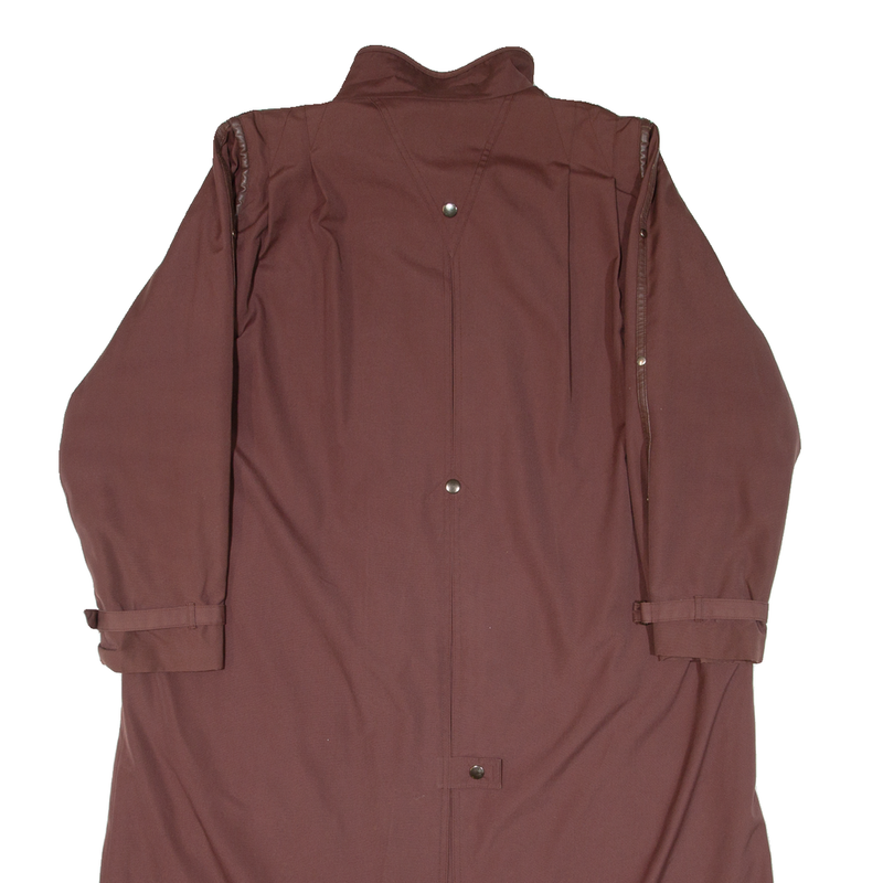 Fleece Lined Womens Overcoat Coat Maroon M