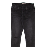LEVI'S 711 Distressed Womens Jeans Black Slim Skinny W26 L27