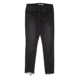 LEVI'S 711 Distressed Womens Jeans Black Slim Skinny W26 L27