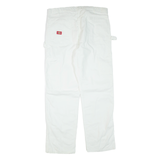 DICKIES Cargo Mens Trousers White Regular Tapered W36 L32