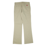 DICKIES Womens Trousers Beige Regular Flared W32 L33