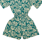 TORI RICHARD Womens Playsuit Green Floral Wide-Leg Viscose L