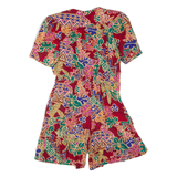 STUDIO Womens Playsuit Red Crazy Pattern Wide-Leg Viscose L