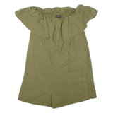 ZARA Womens Playsuit Green Wide-Leg S