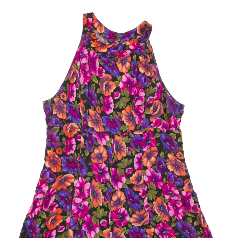 BASIC EDITIONS Womens Playsuit Pink Floral Wide-Leg Viscose L