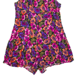 BASIC EDITIONS Womens Playsuit Pink Floral Wide-Leg Viscose L