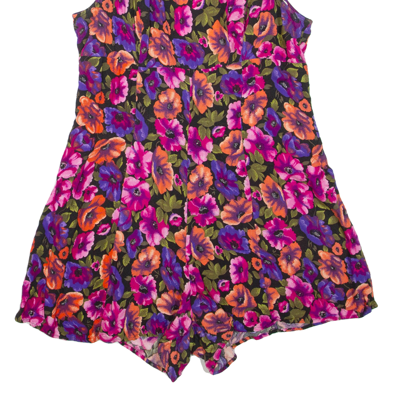 BASIC EDITIONS Womens Playsuit Pink Floral Wide-Leg Viscose L