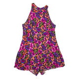 BASIC EDITIONS Womens Playsuit Pink Floral Wide-Leg Viscose L