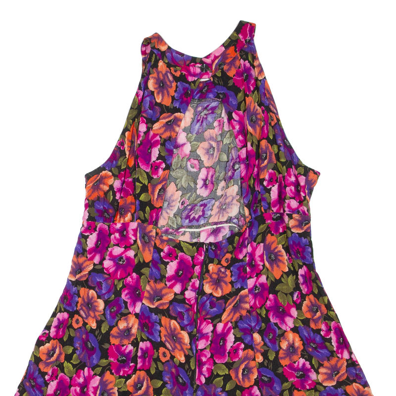 BASIC EDITIONS Womens Playsuit Pink Floral Wide-Leg Viscose L