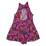 BASIC EDITIONS Womens Playsuit Pink Floral Wide-Leg Viscose L