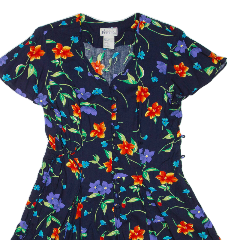 BASIC EDITIONS Womens Playsuit Black Floral Wide-Leg Viscose M