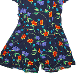 BASIC EDITIONS Womens Playsuit Black Floral Wide-Leg Viscose M