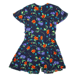 BASIC EDITIONS Womens Playsuit Black Floral Wide-Leg Viscose M