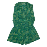 ALBERTO FABIANI Womens Playsuit Green Floral Wide-Leg M