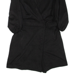 ZARA Belted Womens Playsuit Black Wide-Leg S