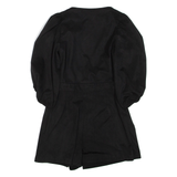 ZARA Belted Womens Playsuit Black Wide-Leg S