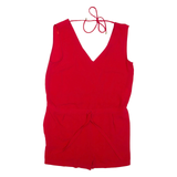 ZARA Womens Playsuit Red Wide-Leg L