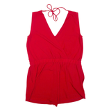 ZARA Womens Playsuit Red Wide-Leg L