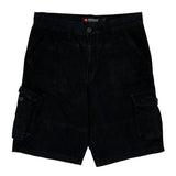 Southpole Cargo Shorts - 34W 10L Black Cotton