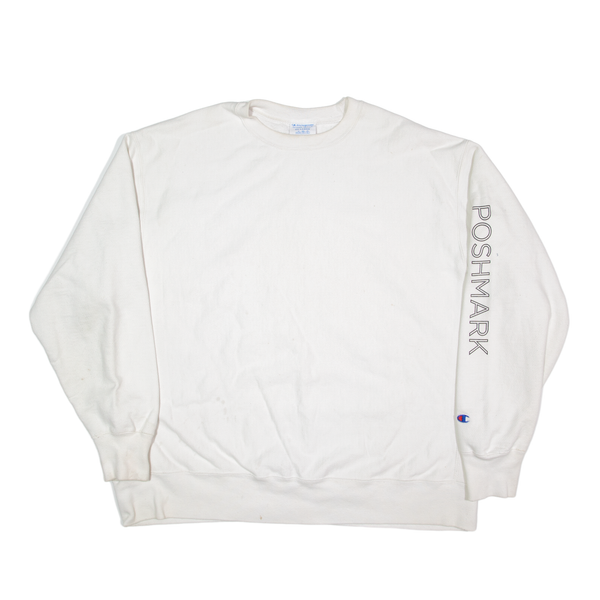 CHAMPION Reverse Weave Sweatshirt White Mens 2XL