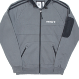 ADIDAS Mens Grey Hoodie Full Zip XS