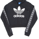 ADIDAS Cropped Womens Black Hoodie UK 10