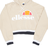 ELLESSE Cropped Womens Beige Hoodie UK 10