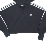 ADIDAS Cropped Womens Black Hoodie UK 12