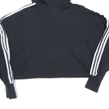 ADIDAS Cropped Womens Black Hoodie UK 12