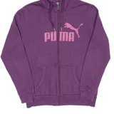 PUMA Womens Purple Hoodie Full Zip UK 12
