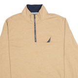 NAUTICA Mens Sweatshirt Beige 1/4 Zip XL