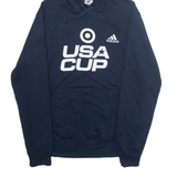 ADIDAS Mens Blue Hoodie USA M