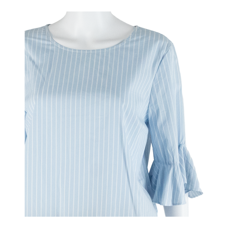CALVIN KLEIN Womens Printed Blouse Blue 3/4 Sleeve Striped M