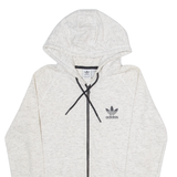 ADIDAS Womens Grey Hoodie Full Zip UK 10