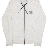 ADIDAS Womens Grey Hoodie Full Zip UK 10
