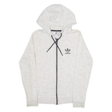 ADIDAS Womens Grey Hoodie Full Zip UK 10