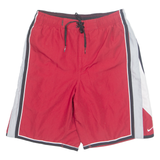 NIKE Mesh Lined Mens Swimming Shorts Red Relaxed M W30