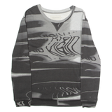 CALVIN KLEIN JEANS Abstract Mens Sweatshirt Grey Crew Neck S