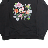REGATTA X Christian Lacroix Floral Womens Sweatshirt Black Crew Neck UK 14