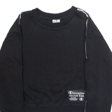 CHAMPION Womens Sweatshirt Black Crew Neck S