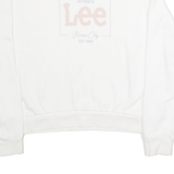 LEE Relaxed Fit Womens Sweatshirt White Crew Neck S