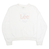 LEE Relaxed Fit Womens Sweatshirt White Crew Neck S