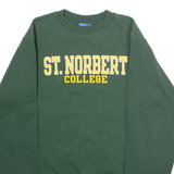 CHAMPION St Norbert College Mens Sweatshirt Green Crew Neck 90s USA XS