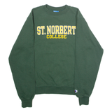 CHAMPION St Norbert College Mens Sweatshirt Green Crew Neck 90s USA XS